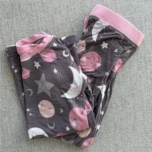 Little Sleepies Pink and Gray Moon Pajama Set